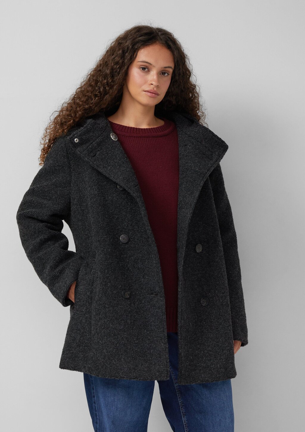 Kurzmantel in Wolloptik