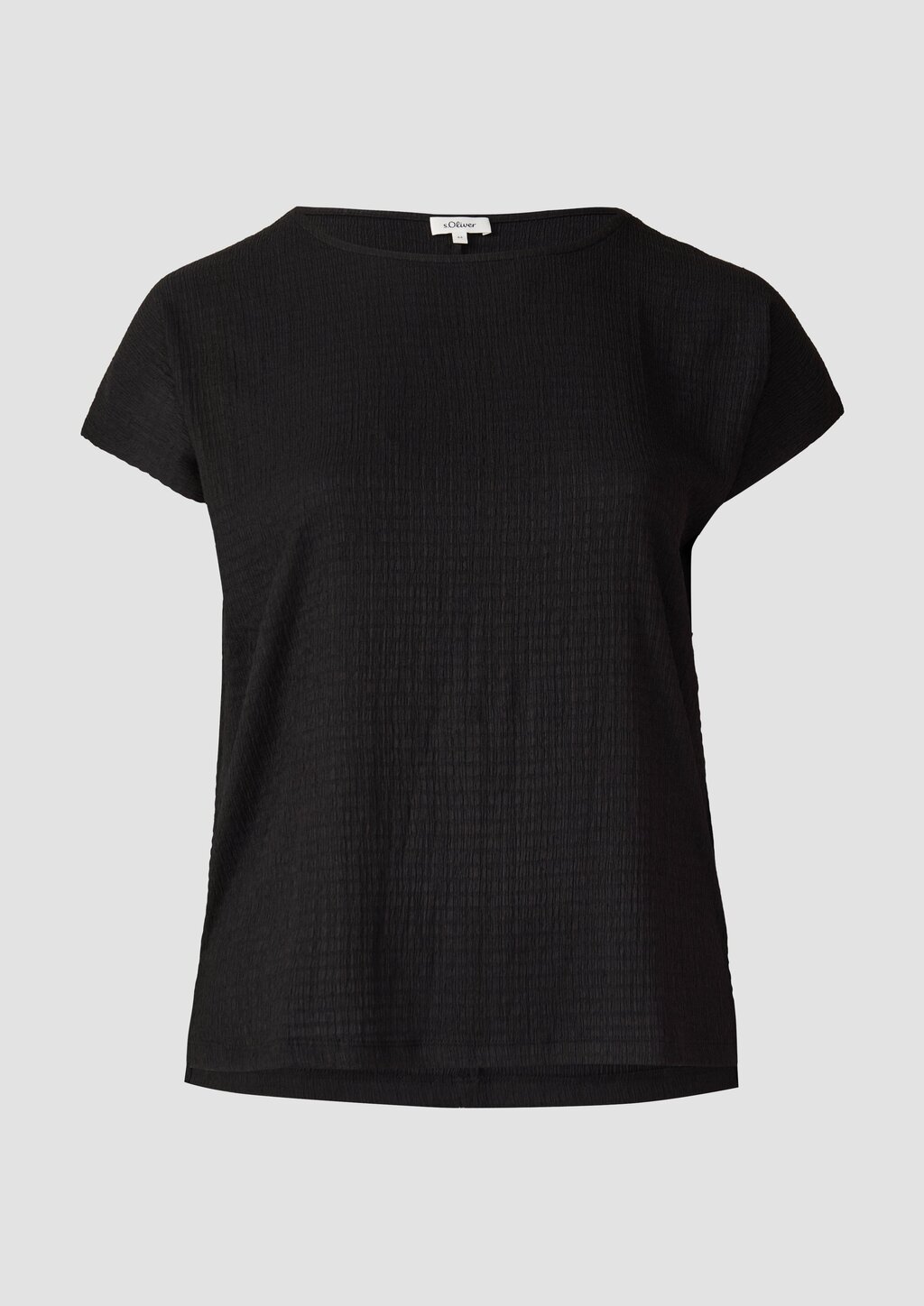 Strukturiertes T-Shirt im Relaxed Fit mit U-Boot-Ausschnitt