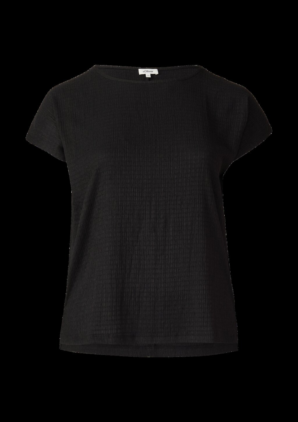 Strukturiertes T-Shirt im Relaxed Fit mit U-Boot-Ausschnitt