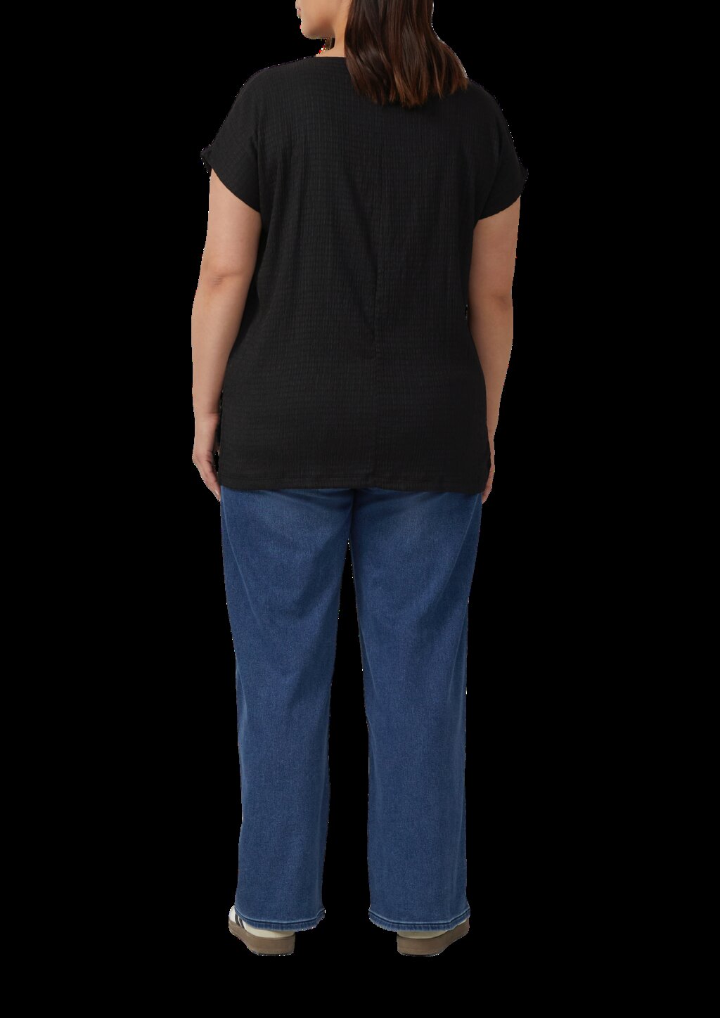 Strukturiertes T-Shirt im Relaxed Fit mit U-Boot-Ausschnitt