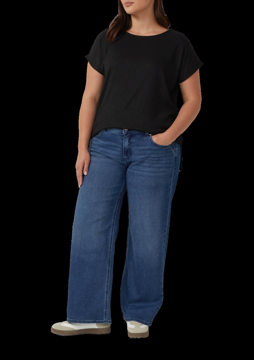 Strukturiertes T-Shirt im Relaxed Fit mit U-Boot-Ausschnitt