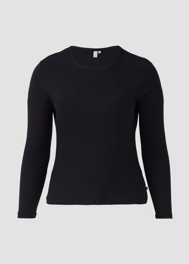 Geripptes Longsleeve im Slim Fit