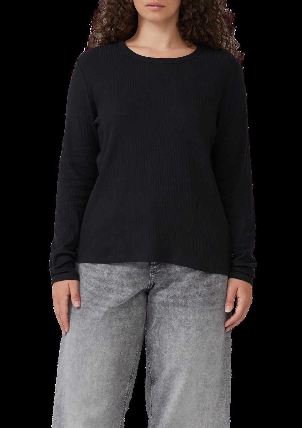 Geripptes Longsleeve im Slim Fit