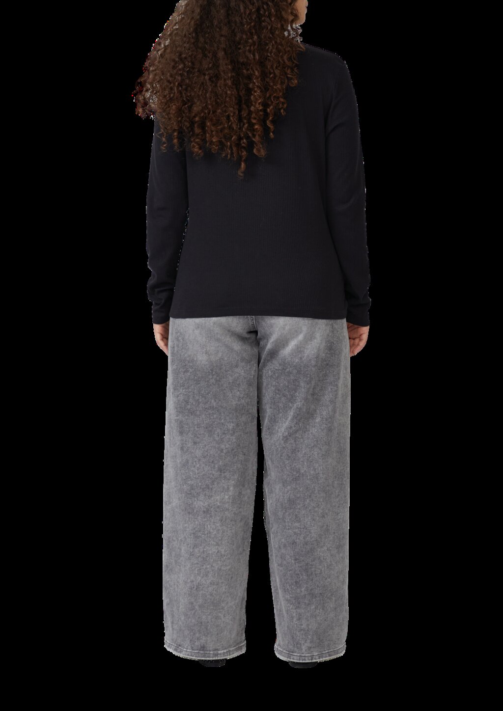 Geripptes Longsleeve im Slim Fit