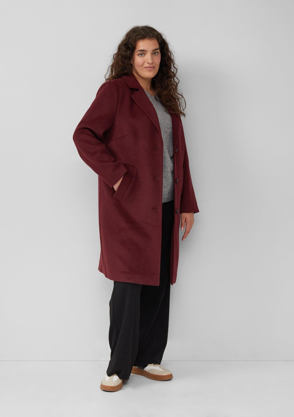 Woll-Mix Mantel mit Reverskragen