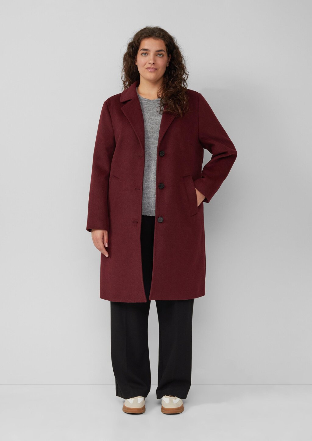 Woll-Mix Mantel mit Reverskragen