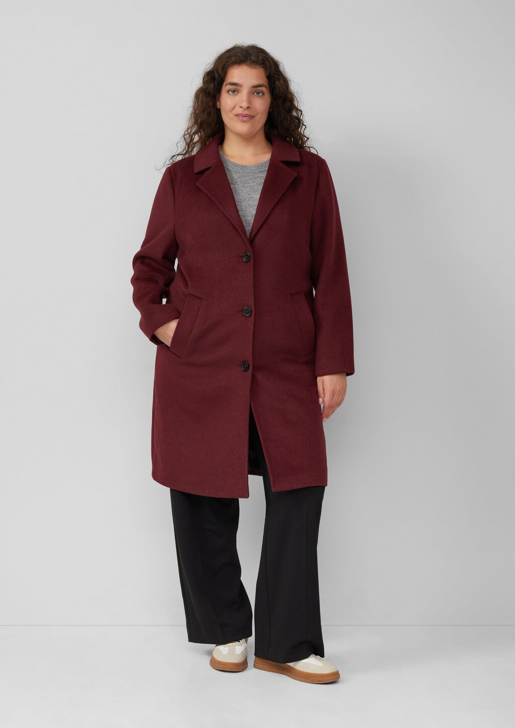 Woll-Mix Mantel mit Reverskragen