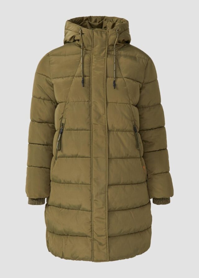 Wattierter Steppmantel mit Kapuze
