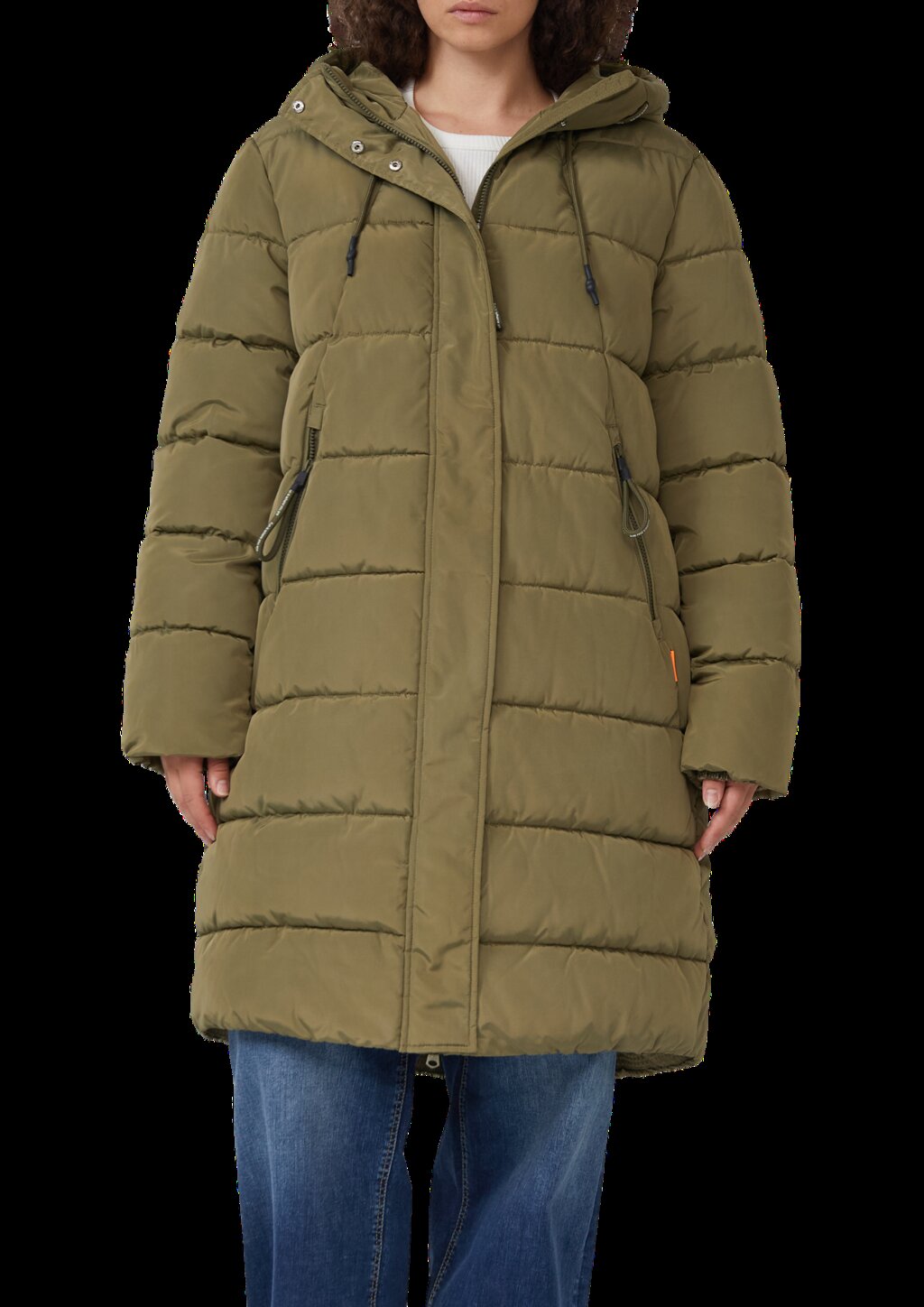 Wattierter Steppmantel mit Kapuze