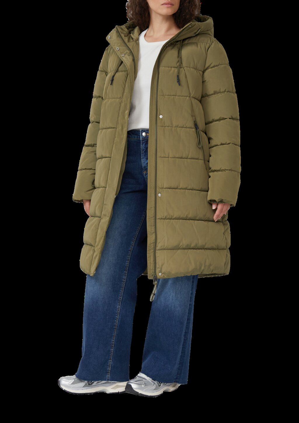 Wattierter Steppmantel mit Kapuze