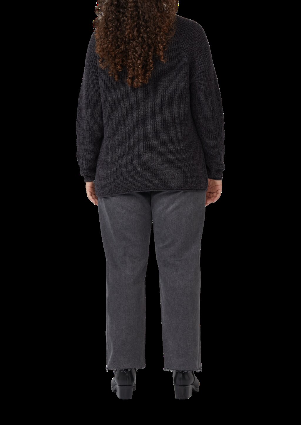 Melierter Strickpullover mit Raglanärmeln