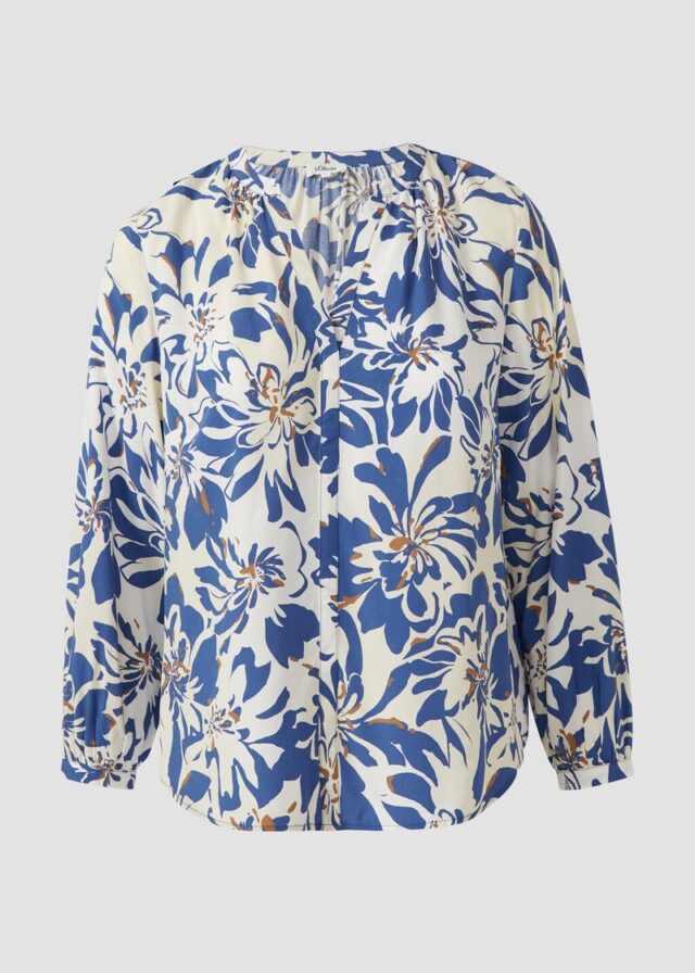 Tunikabluse aus Viskosemix mit All-over-Print