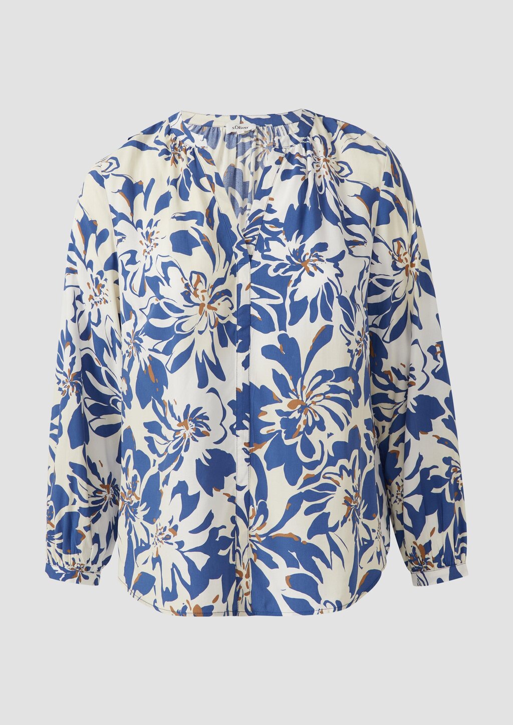 Tunikabluse aus Viskosemix mit All-over-Print