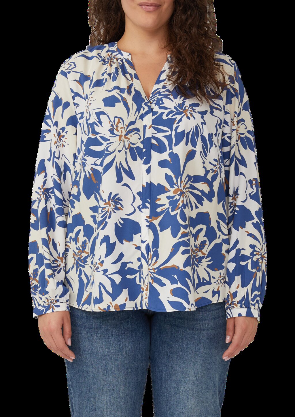 Tunikabluse aus Viskosemix mit All-over-Print