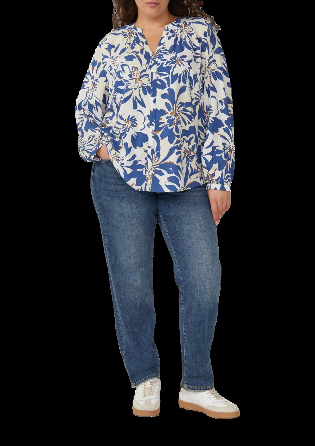 Tunikabluse aus Viskosemix mit All-over-Print