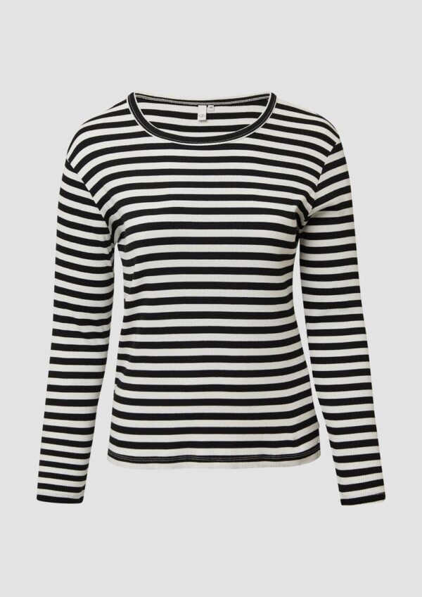 Geripptes Longsleeve im Slim Fit