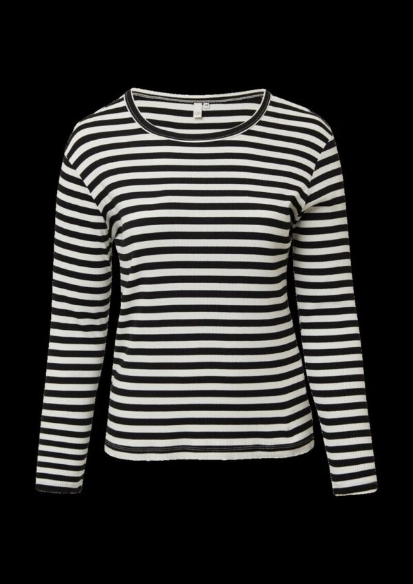 Geripptes Longsleeve im Slim Fit