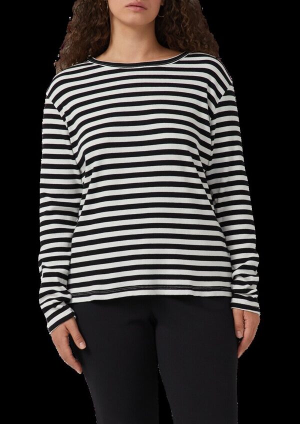 Geripptes Longsleeve im Slim Fit