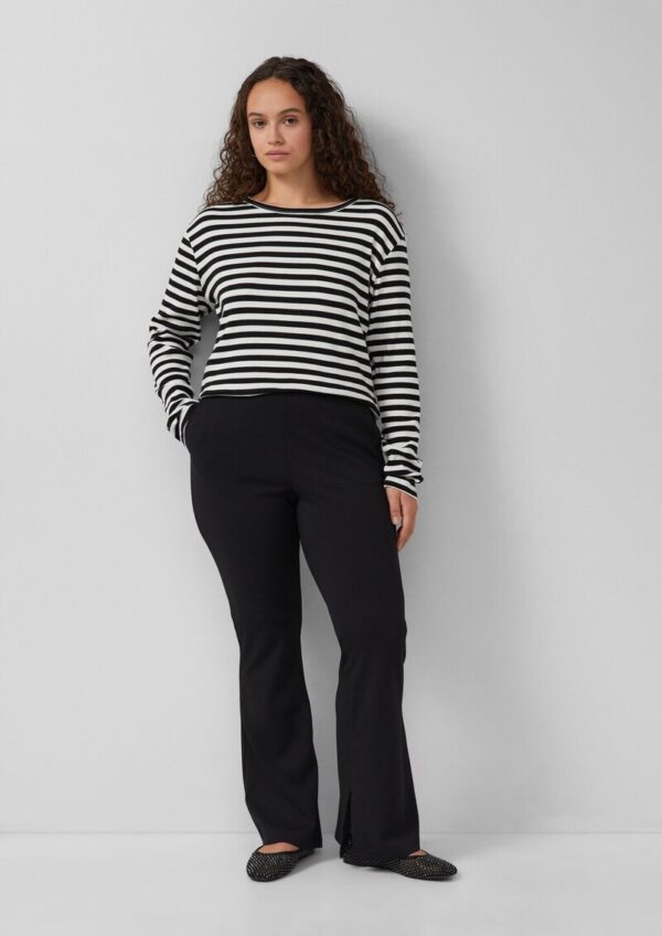 Geripptes Longsleeve im Slim Fit