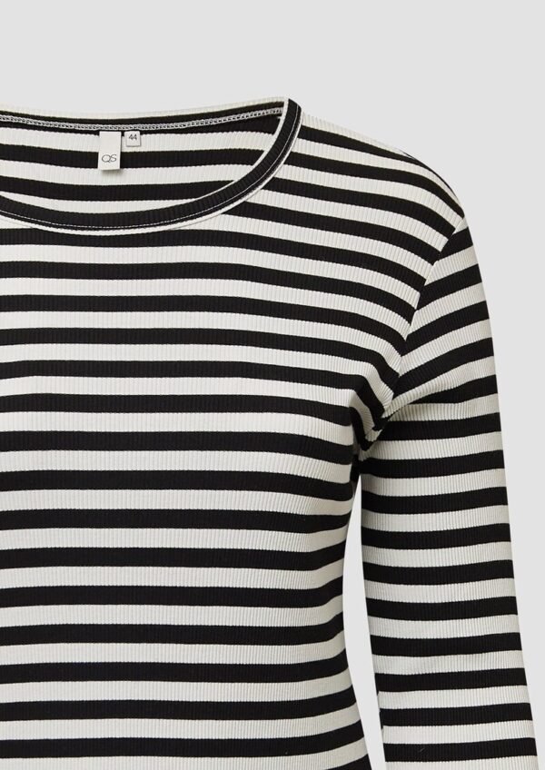 Geripptes Longsleeve im Slim Fit