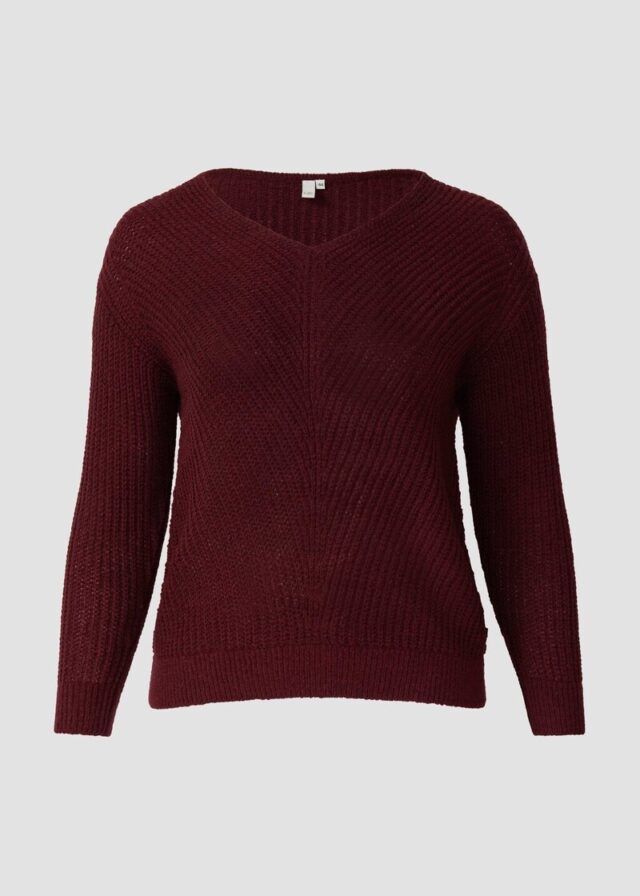 Melierter Pullover mit überschnittener Schulter