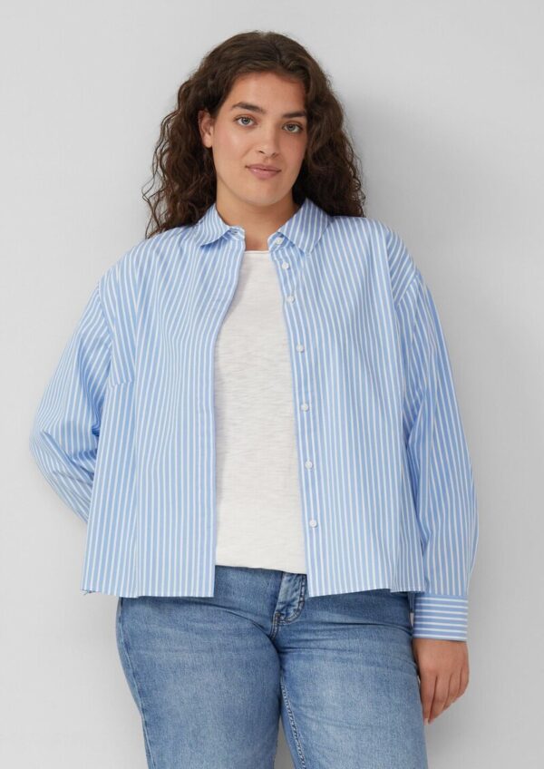 Gestreifte Popeline-Bluse im Boxy Fit