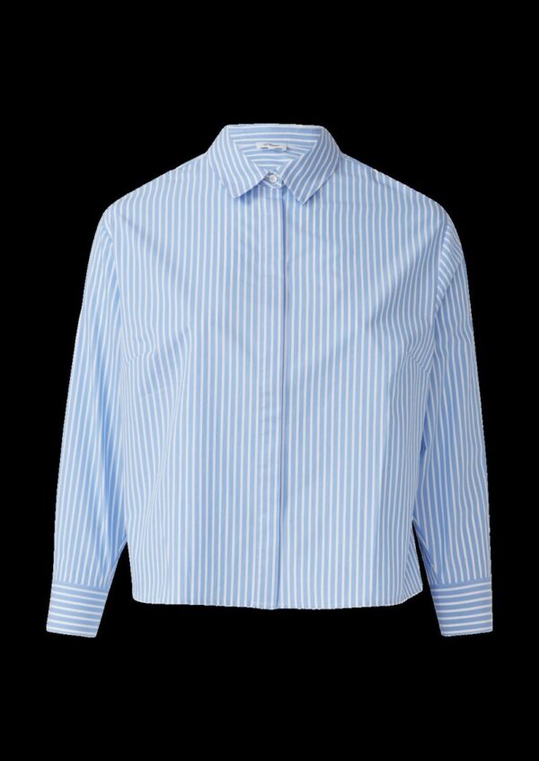 Gestreifte Popeline-Bluse im Boxy Fit