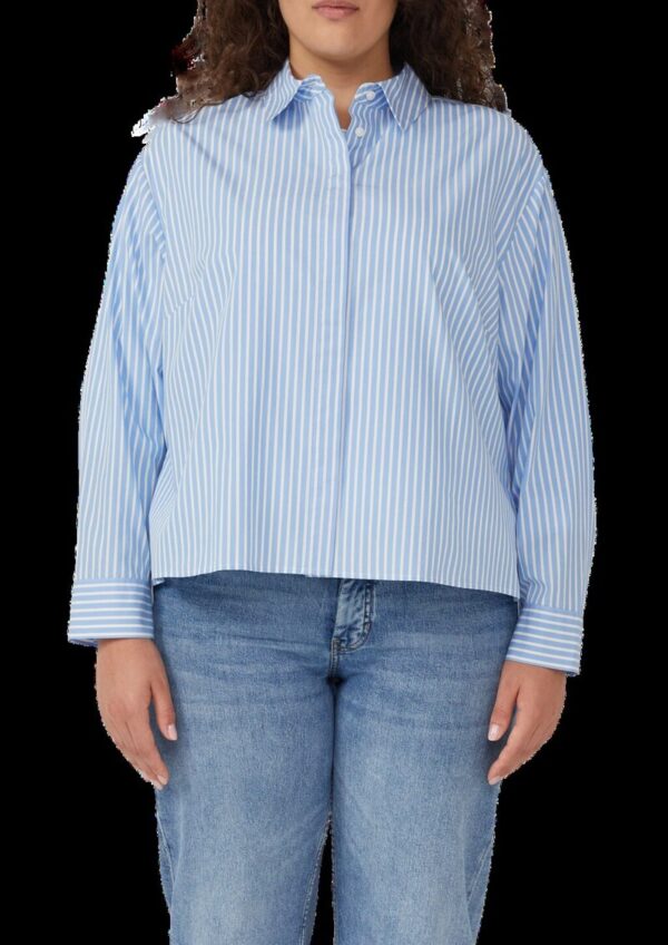 Gestreifte Popeline-Bluse im Boxy Fit