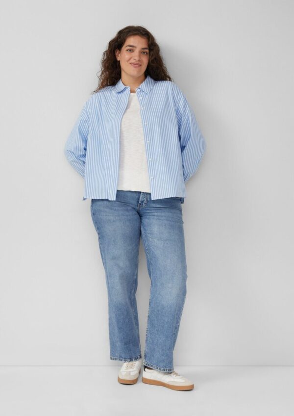 Gestreifte Popeline-Bluse im Boxy Fit