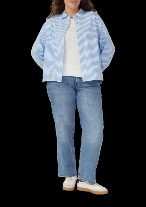 Gestreifte Popeline-Bluse im Boxy Fit