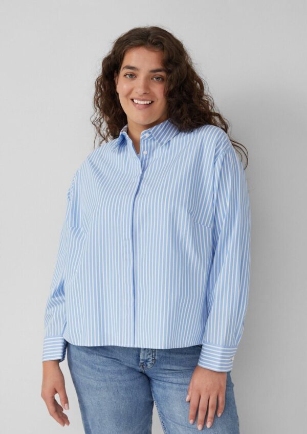 Gestreifte Popeline-Bluse im Boxy Fit