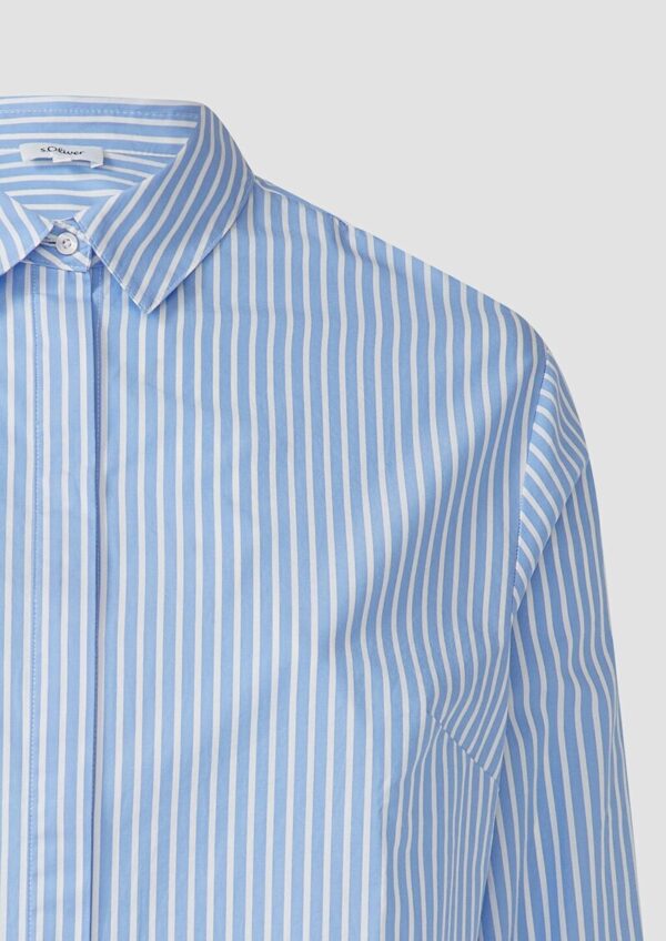 Gestreifte Popeline-Bluse im Boxy Fit