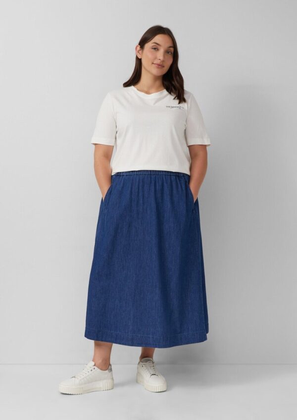 Denimrock in Midi-Länge mit Eingrifftaschen