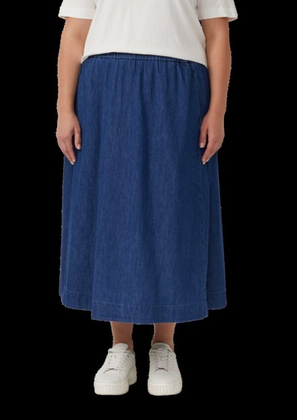 Denimrock in Midi-Länge mit Eingrifftaschen