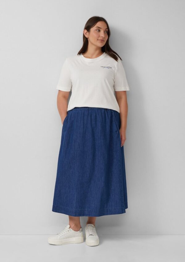 Denimrock in Midi-Länge mit Eingrifftaschen