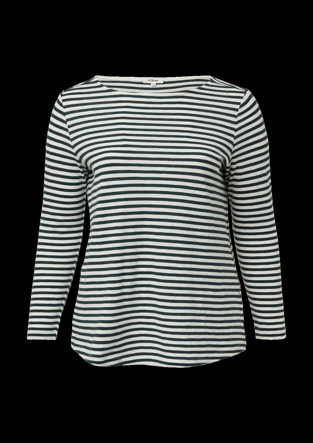 Lässiges Langarmshirt mit U-Boot-Ausschnitt