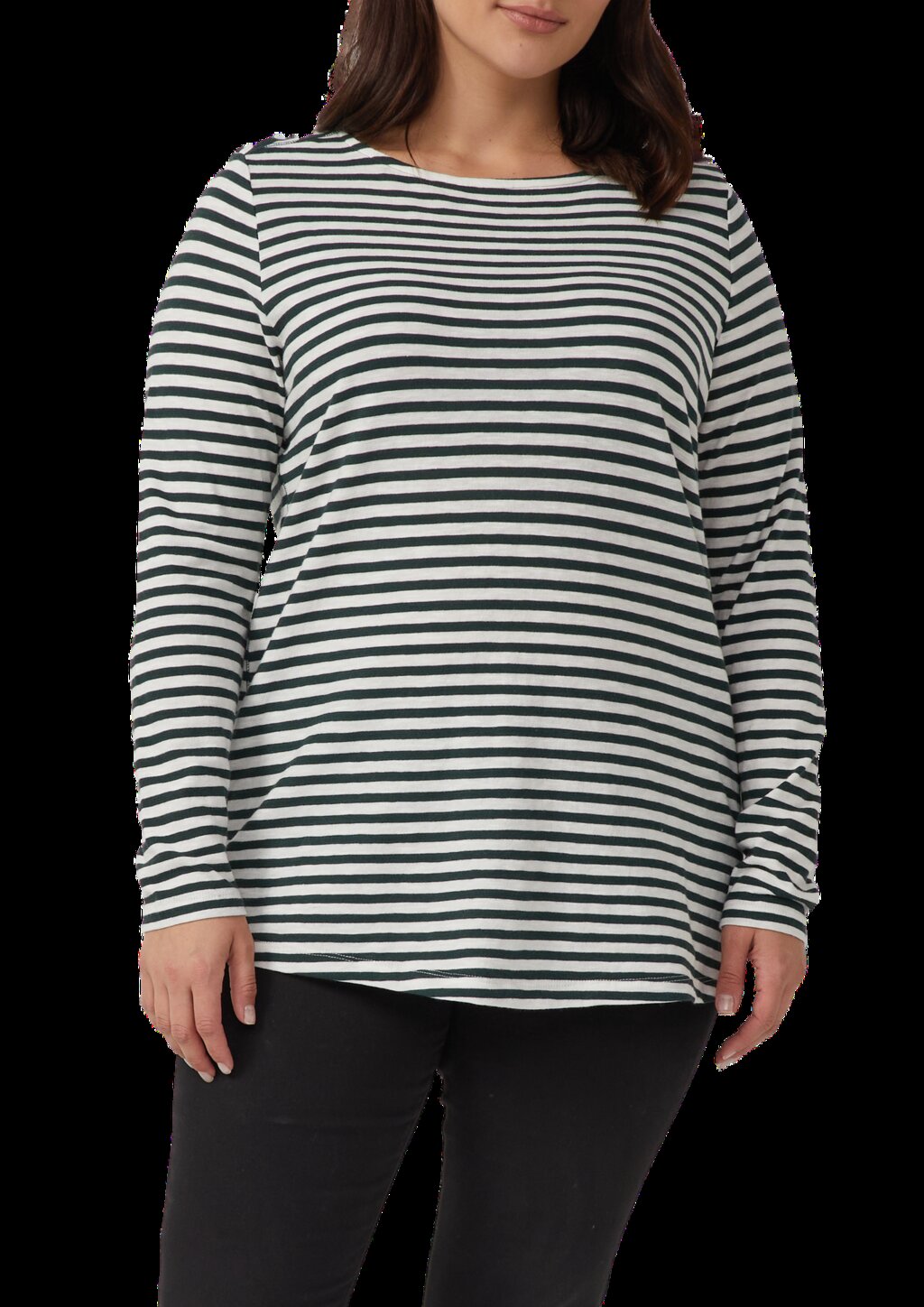 Lässiges Langarmshirt mit U-Boot-Ausschnitt