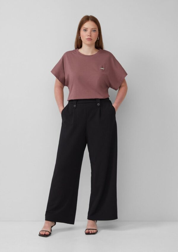 Crêpe-Hose im Relaxed Fit mit Wide Leg