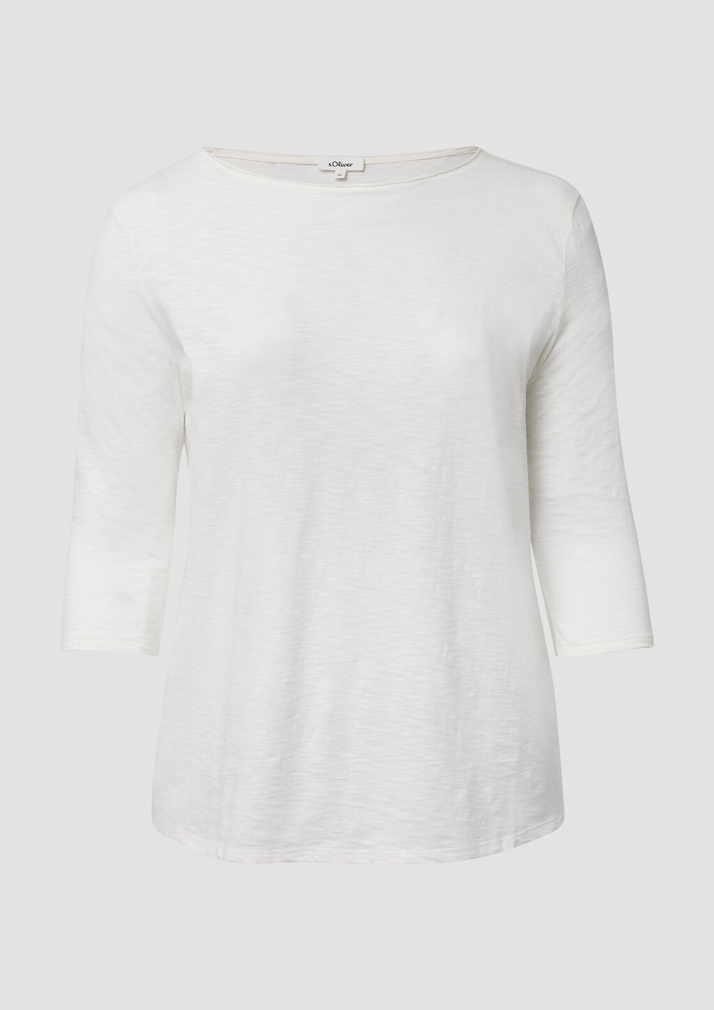 Shirt mit Flammgarnstruktur und 3/4-Ärmeln