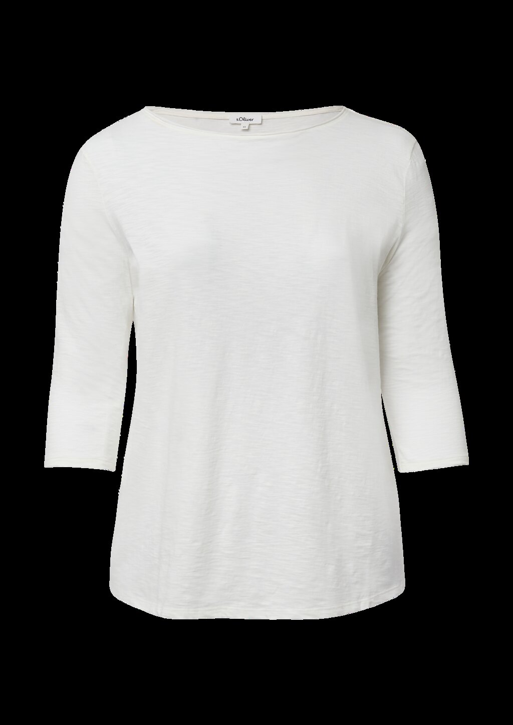 Shirt mit Flammgarnstruktur und 3/4-Ärmeln