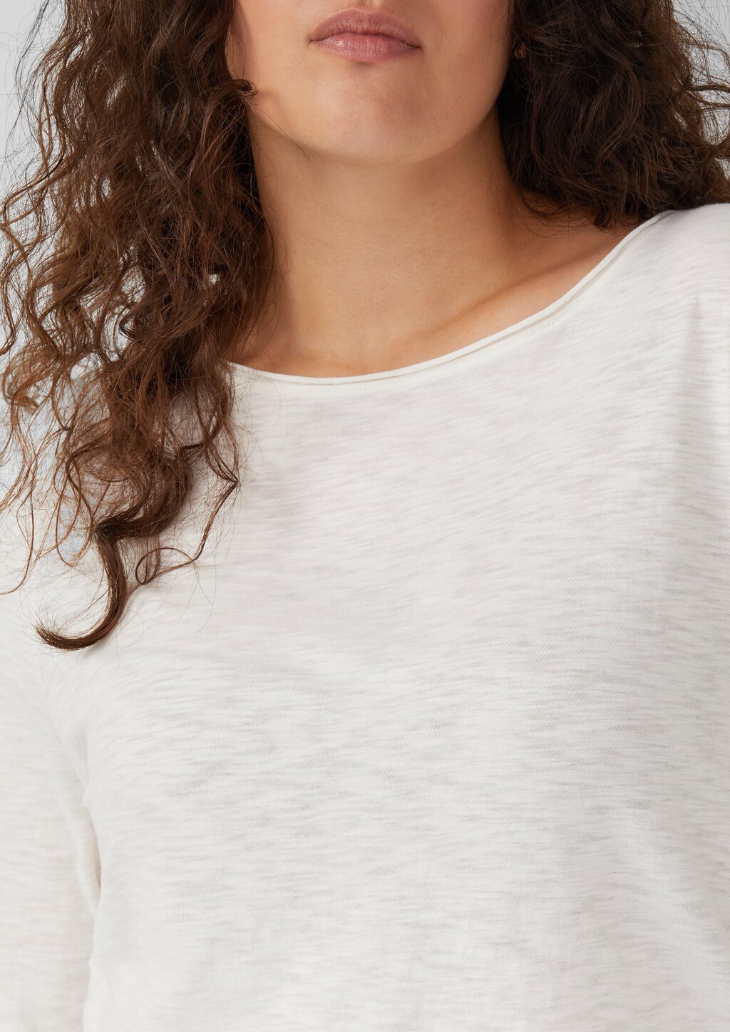 Shirt mit Flammgarnstruktur und 3/4-Ärmeln