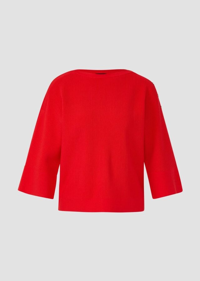 Strukturierter Pullover im Relaxed Fit mit Zierknopfleiste