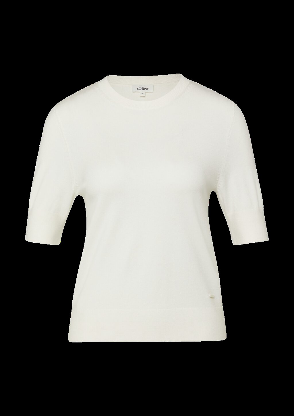 Weicher Kurzarm-Strickpullover aus Viskosemix