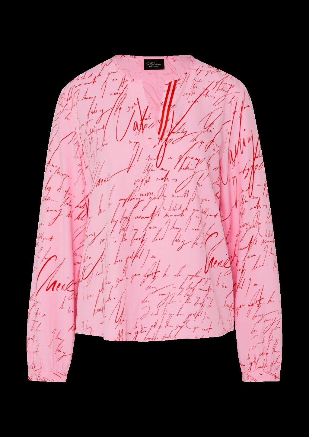 Viskose-Bluse mit V-Ausschnitt und All-over-Print