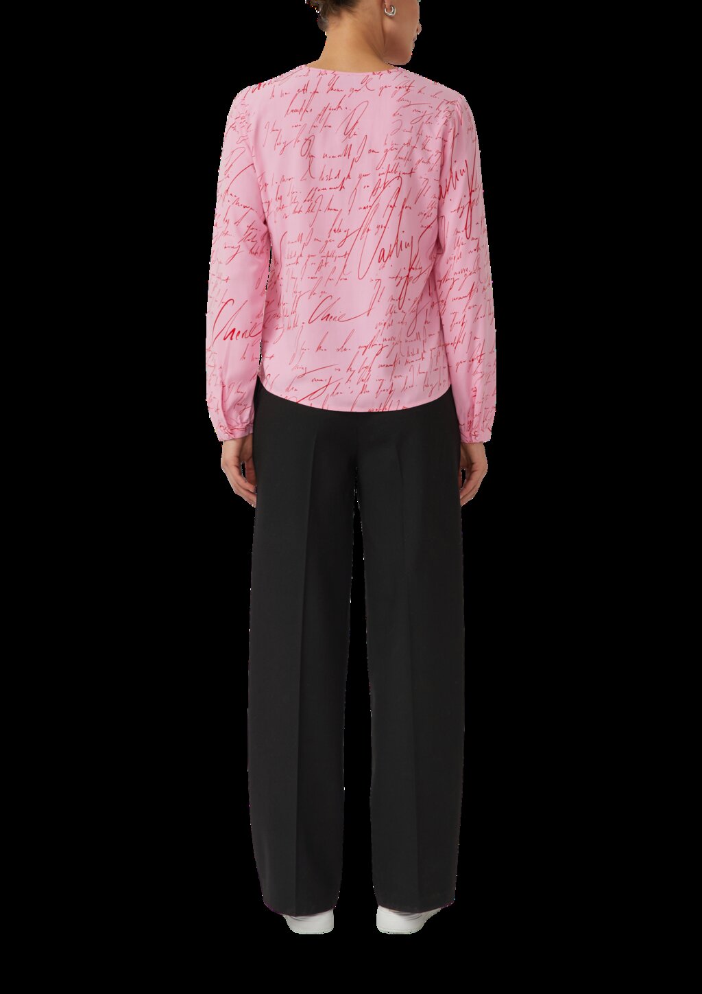 Viskose-Bluse mit V-Ausschnitt und All-over-Print