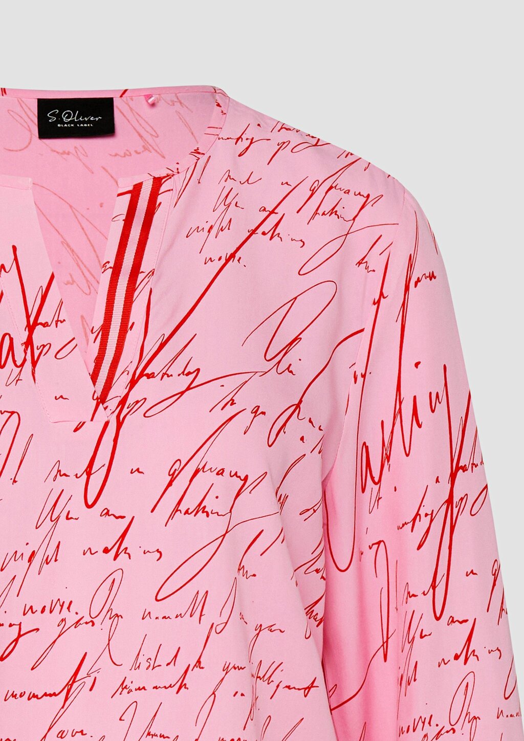 Viskose-Bluse mit V-Ausschnitt und All-over-Print