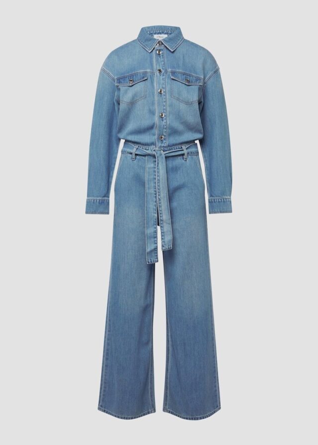 Denim-Overall mit Gürtel