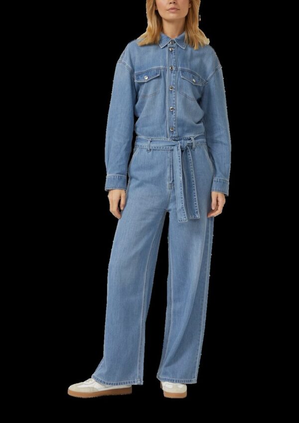 Denim-Overall mit Gürtel