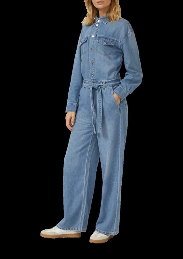 Denim-Overall mit Gürtel