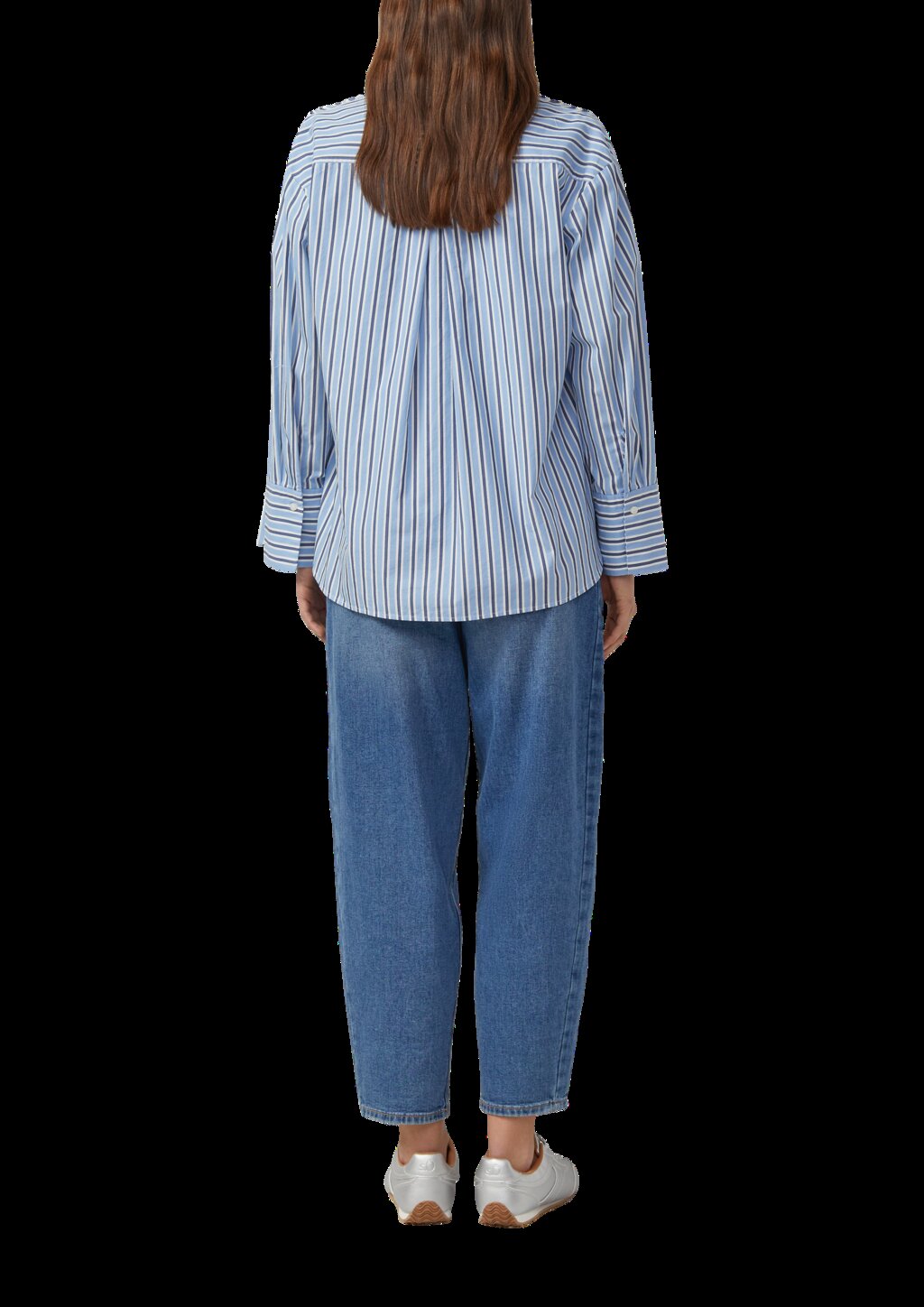 Gestreifte Popeline-Bluse im Relaxed Fit mit Hemdkragen